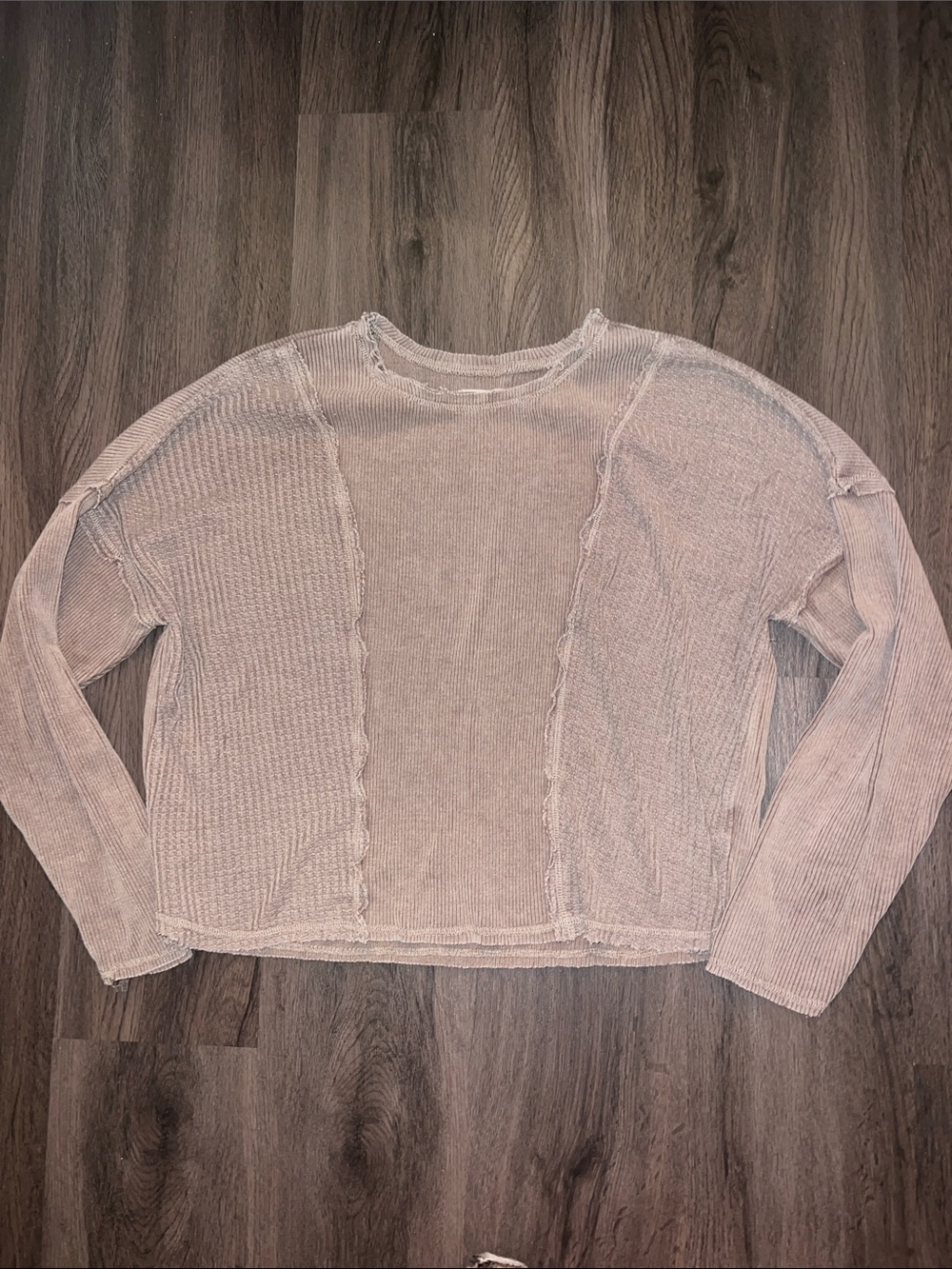 Altar’d State Light Cocoa Brown Knit Long Sleeve Pullover